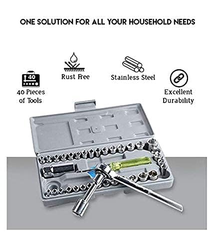 Multipurpose 40 in 1 Screwdriver Socket Set and Bit Tool Kit Set